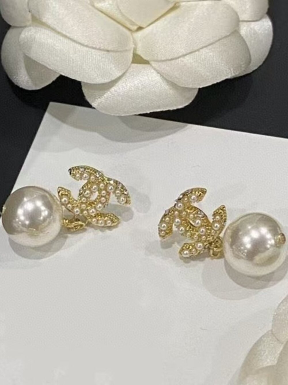 Chanel Gold & Pearl Earrings - Picture 2 of 4